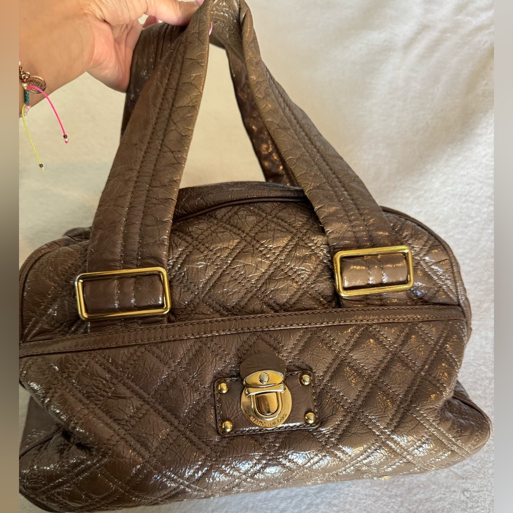 Brown leather Marc Jacobs Handbag  with gold detail